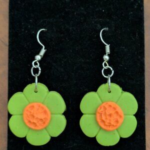 Neon Flower Power Dangle Earrings